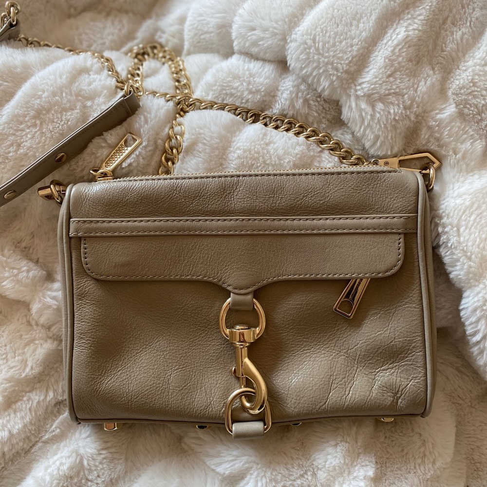 🌹 Rebecca Minkoff Gold Beige 💎  BEAUTIFUL 👛